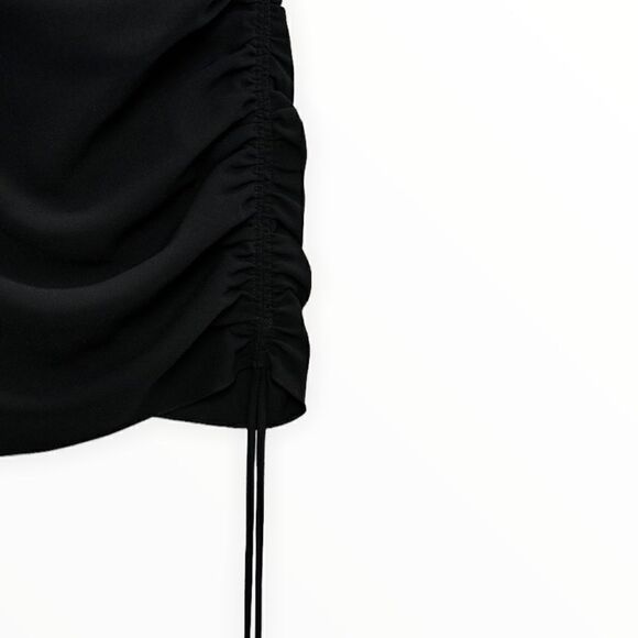 ZARA | Black | DRAPED MINI DRESS - Picture 5 of 9